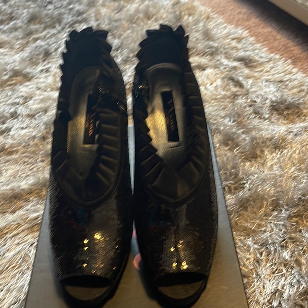 Sequin Black Heels, Size 9.5